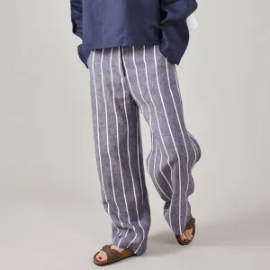 | Localized shipping Privacy-focused Linen | Mid-Waist | Leg Pants and Wide Capsule Summer | Solid Slacks for Wardrobe Trousers Resort Coastal Striped Fit Women Relaxed Custom