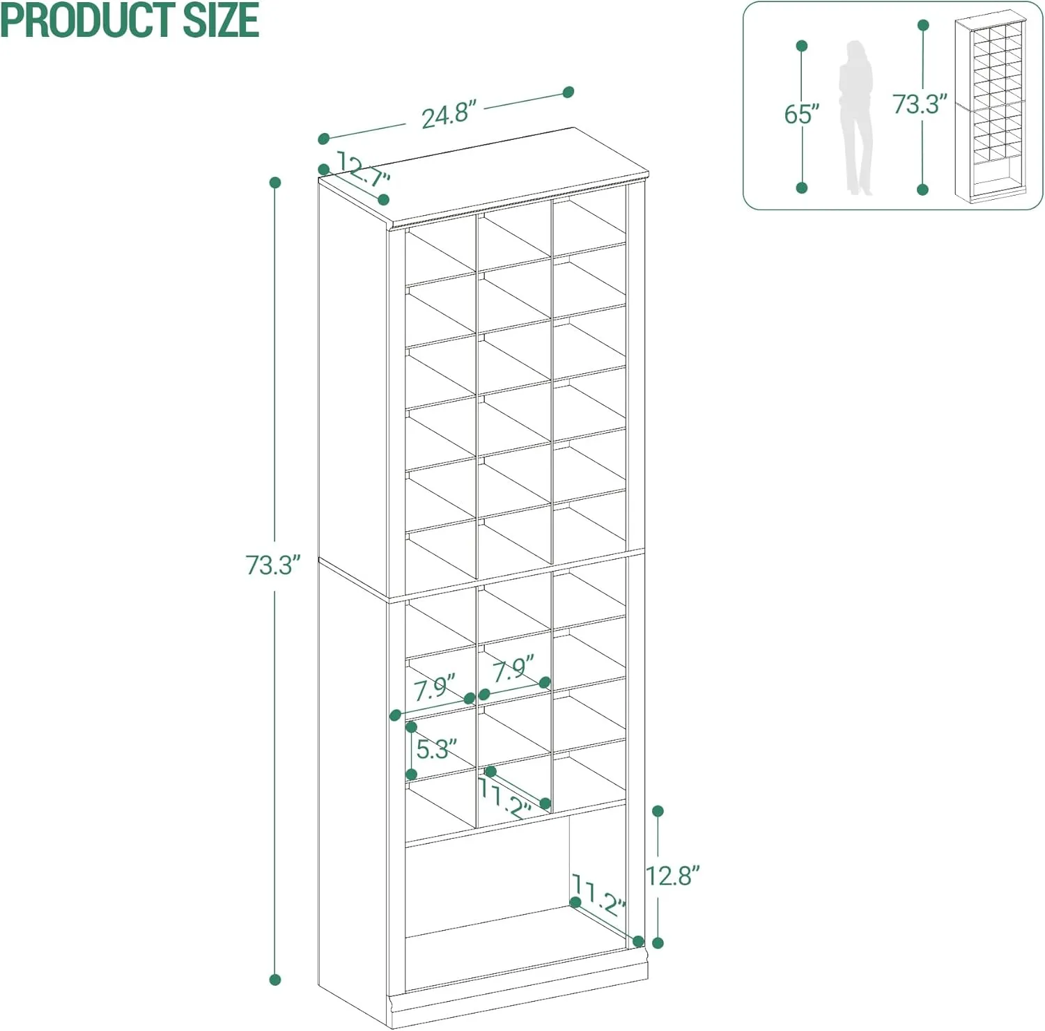 11-Tier Shoe Storage Cabinet, Free Standing Closet Organizers and Storage with 31 Open Cubbie, Space Saving Shoe Rack for Entryway, Bedroom, Black SR02004X