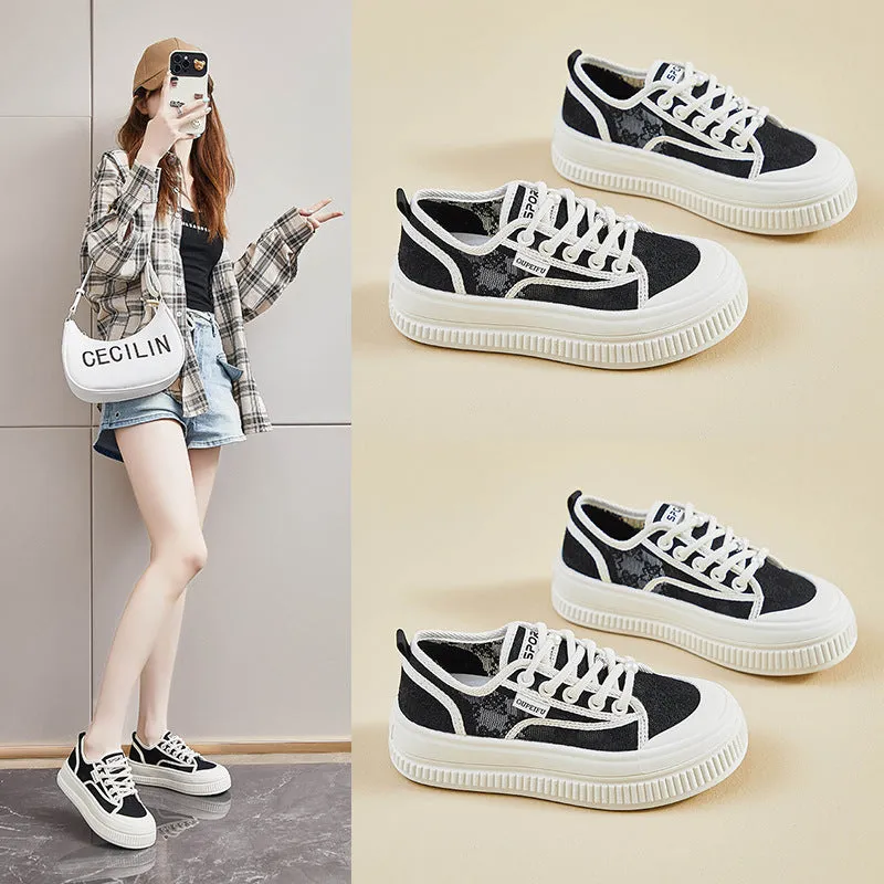 2025  summer mesh espadrilles new female student platform heightening sports board shoes casual shoes breathable XFF68
