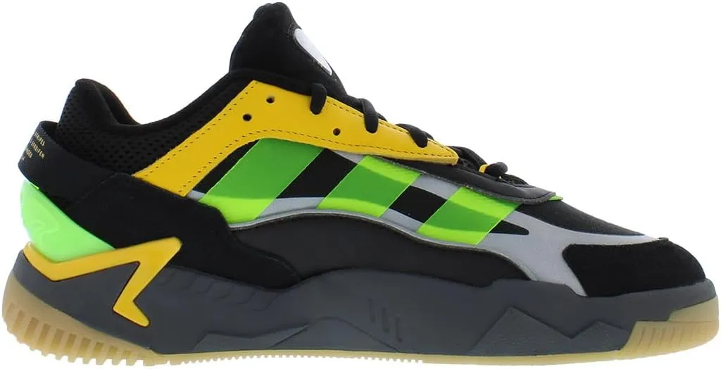 adidas Mens Niteball 2.0 Jamaica Mid Shoes, Black Signal Green