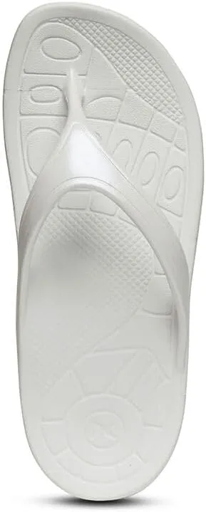 Aetrex Women's Fiji Orthopedic Arch Support Flip Flops - Water-Friendly Metatarsal Soft Toe Post Flip Flops Sandals