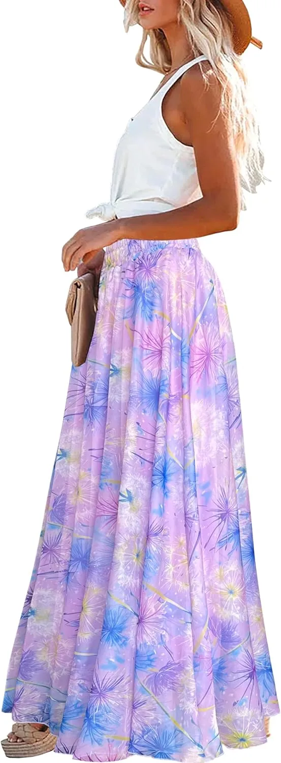 Afibi Women Full/Ankle Length Blending Maxi Chiffon Long Skirt Beach Skirt