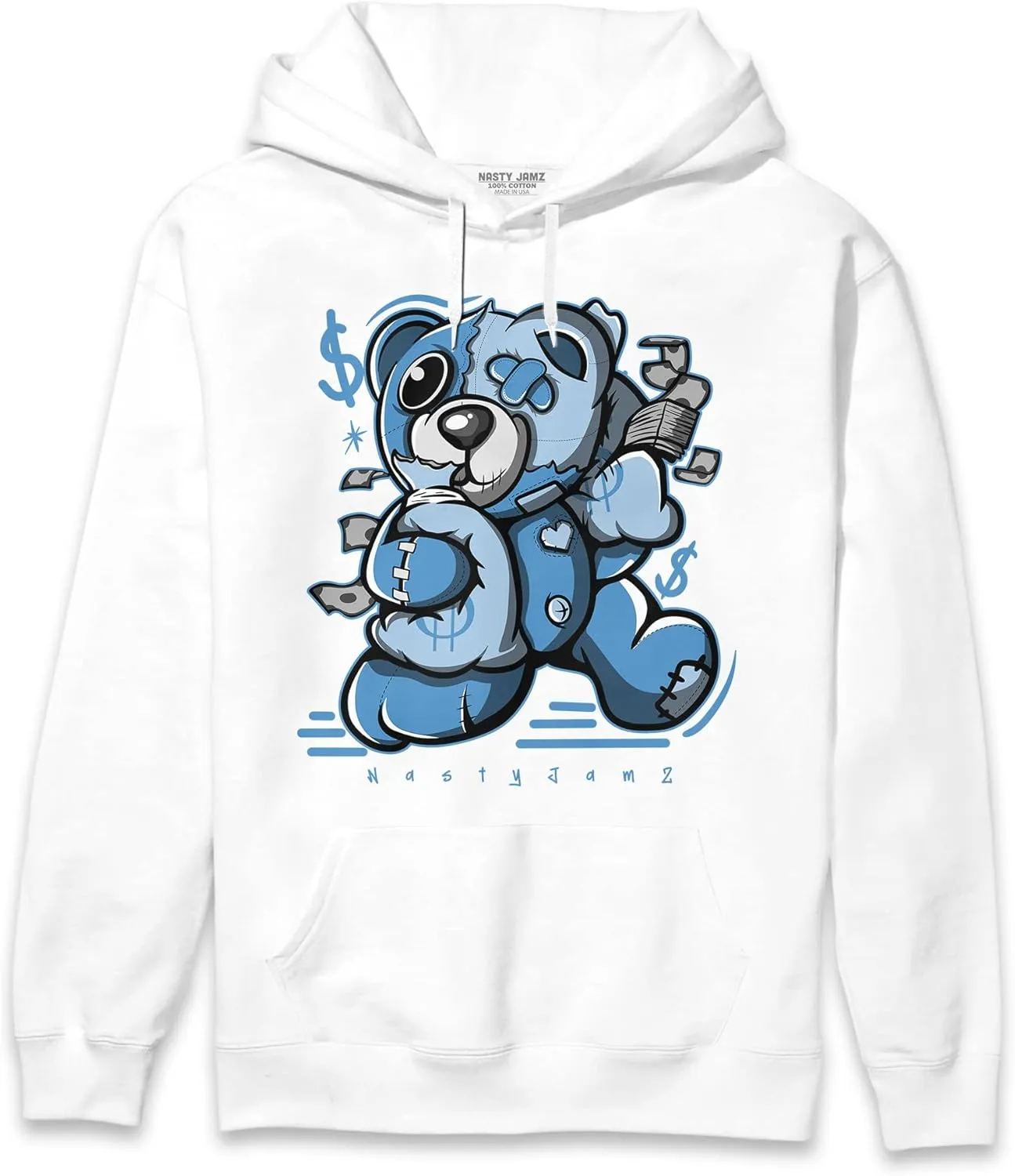 AJ 13s Black University Blue Matching Unisex Hoodie (No Time To Rest Ber)