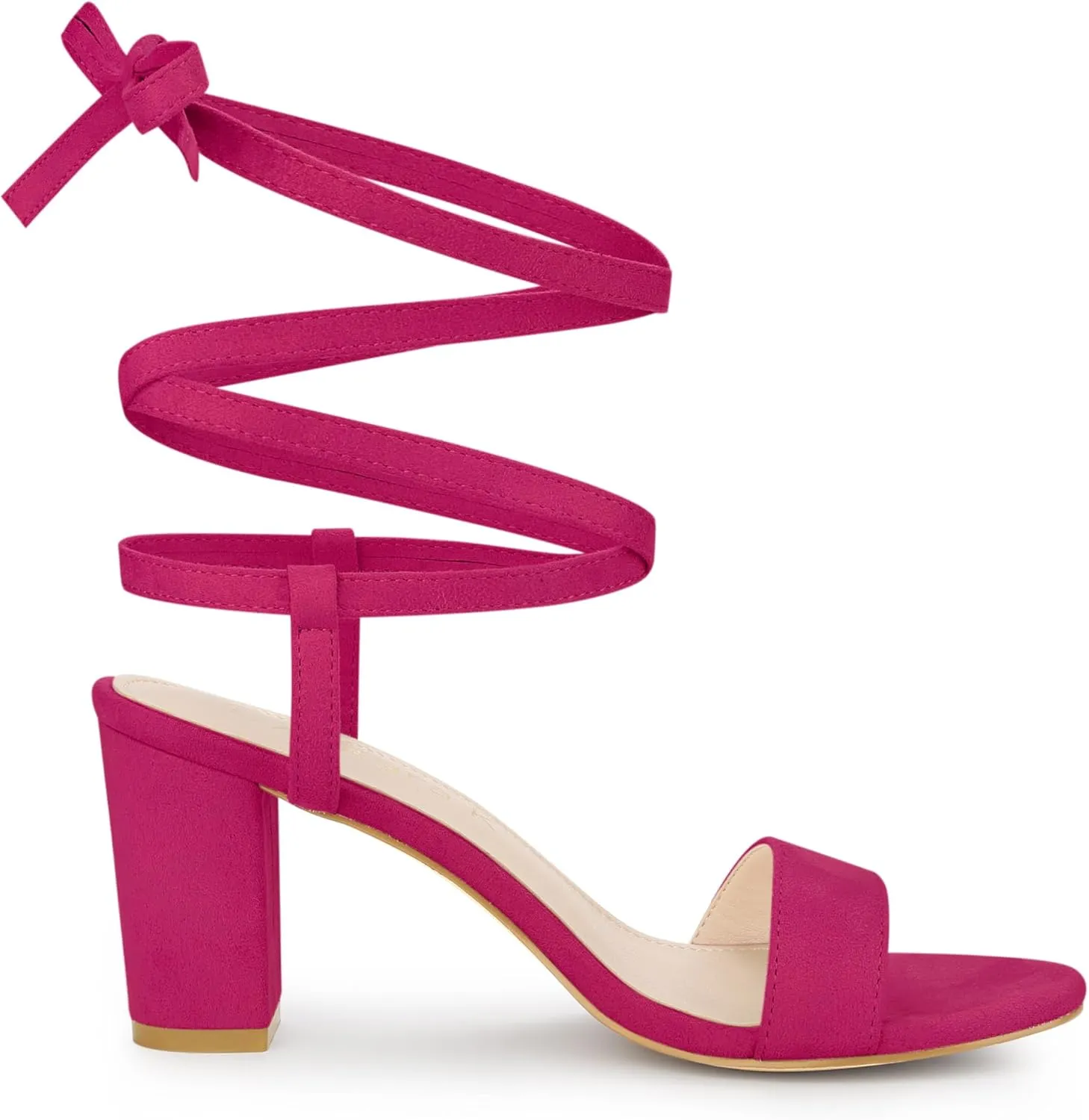 Allegra K Women's Lace Up Chunky Heels Sandals