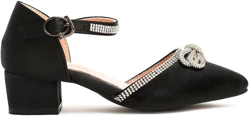 Amoji Girls High Heels Kid Ankle Strap Dress Shoes Wedding Party for Little Kid Big Kid 412