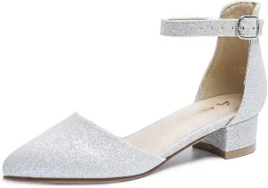 Amoji Girls High Heels Kid Ankle Strap Dress Shoes Wedding Party for Little Kid Big Kid 412