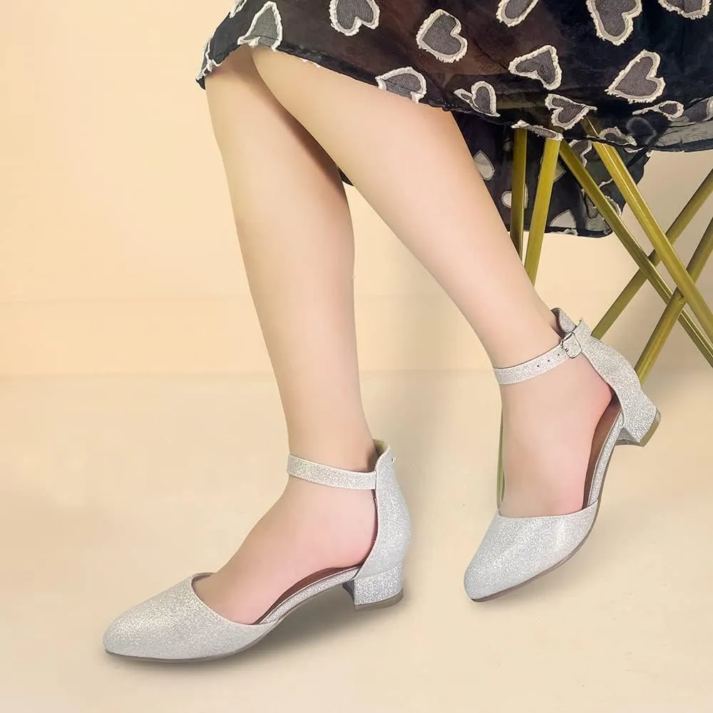 Amoji Girls High Heels Kid Ankle Strap Dress Shoes Wedding Party for Little Kid Big Kid 412