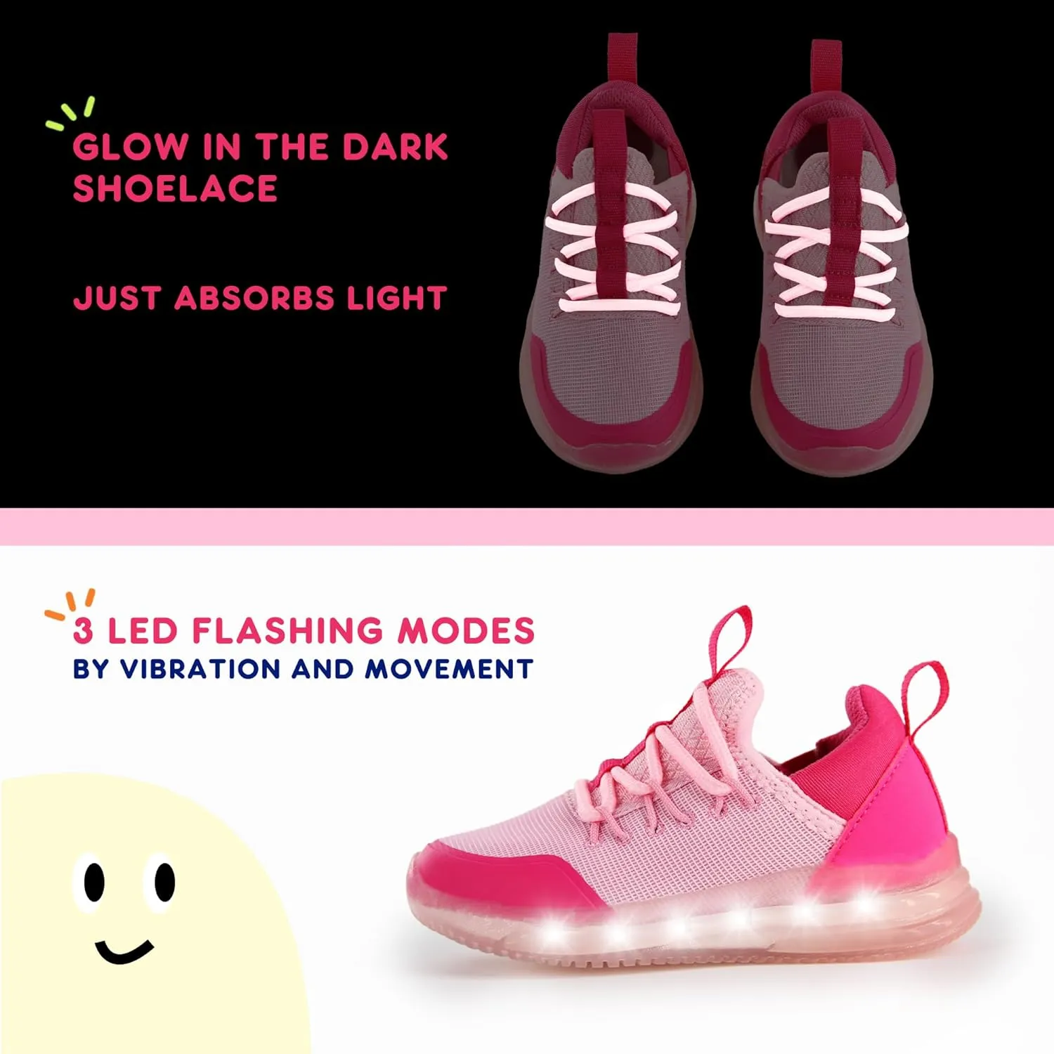 AMZZPIK LUMIKICK Light Up Shoes for Boys Girls Kids Tennis Sneakers Walking Led Glow Shoe for Toddler