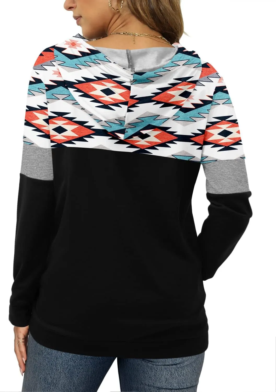 Angerella Hoodies for Women Camo Leopard Print Tops Pullover Hooded Sweatshirt Drawstring with Pocket