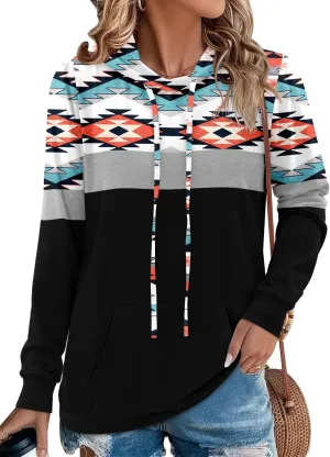 Angerella Hoodies for Women Camo Leopard Print Tops Pullover Hooded Sweatshirt Drawstring with Pocket