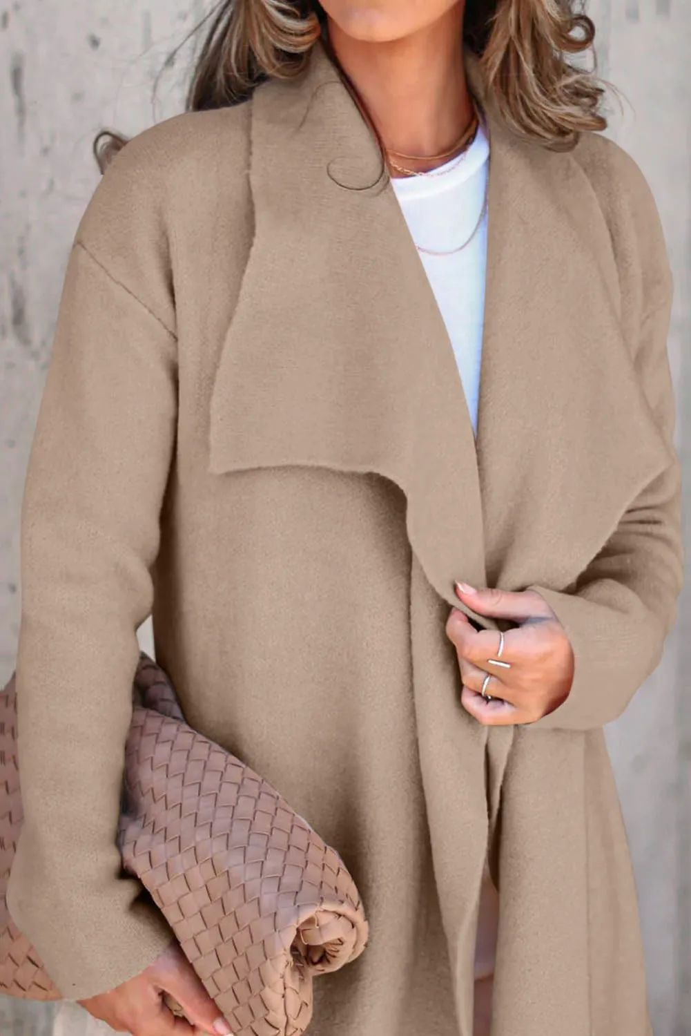 Angerella Women's Casual Long Sleeve Draped Open Front Knit Long Cardigan Sweater Outwear Coats with Pocket