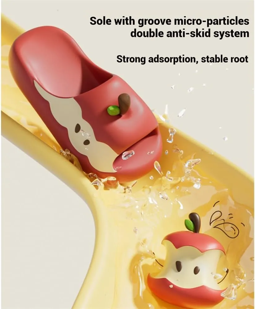Apples Slippers for Women Men,Shaped Fruit Slides Couple Beach Sandals,Summer 3D Cute Cartoon Non-Slip Slides Shower Shoes