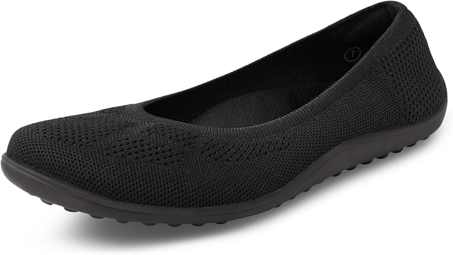 Arromic Wide Toe Box Ballet Flats Shoes for Women Black Slip on Knit Dressy Shoes Washable Soft Ballerina Lightweight Ladies Walking Flat
