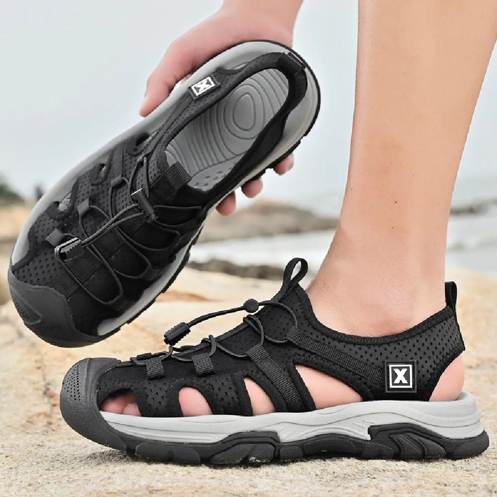 Asifn Mens Sports Sandals Summer Breathable Beach Shoes Outdoor Waterproof Hiking Shoes Closed Toe Lightweight Casual Shoes