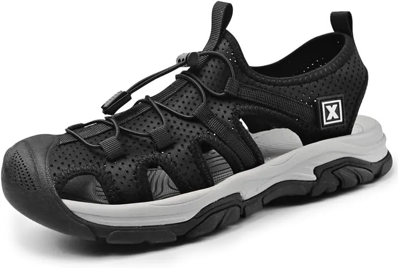 Asifn Mens Sports Sandals Summer Breathable Beach Shoes Outdoor Waterproof Hiking Shoes Closed Toe Lightweight Casual Shoes
