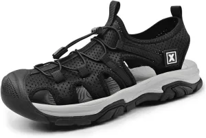 Asifn Mens Sports Sandals Summer Breathable Beach Shoes Outdoor Waterproof Hiking Shoes Closed Toe Lightweight Casual Shoes