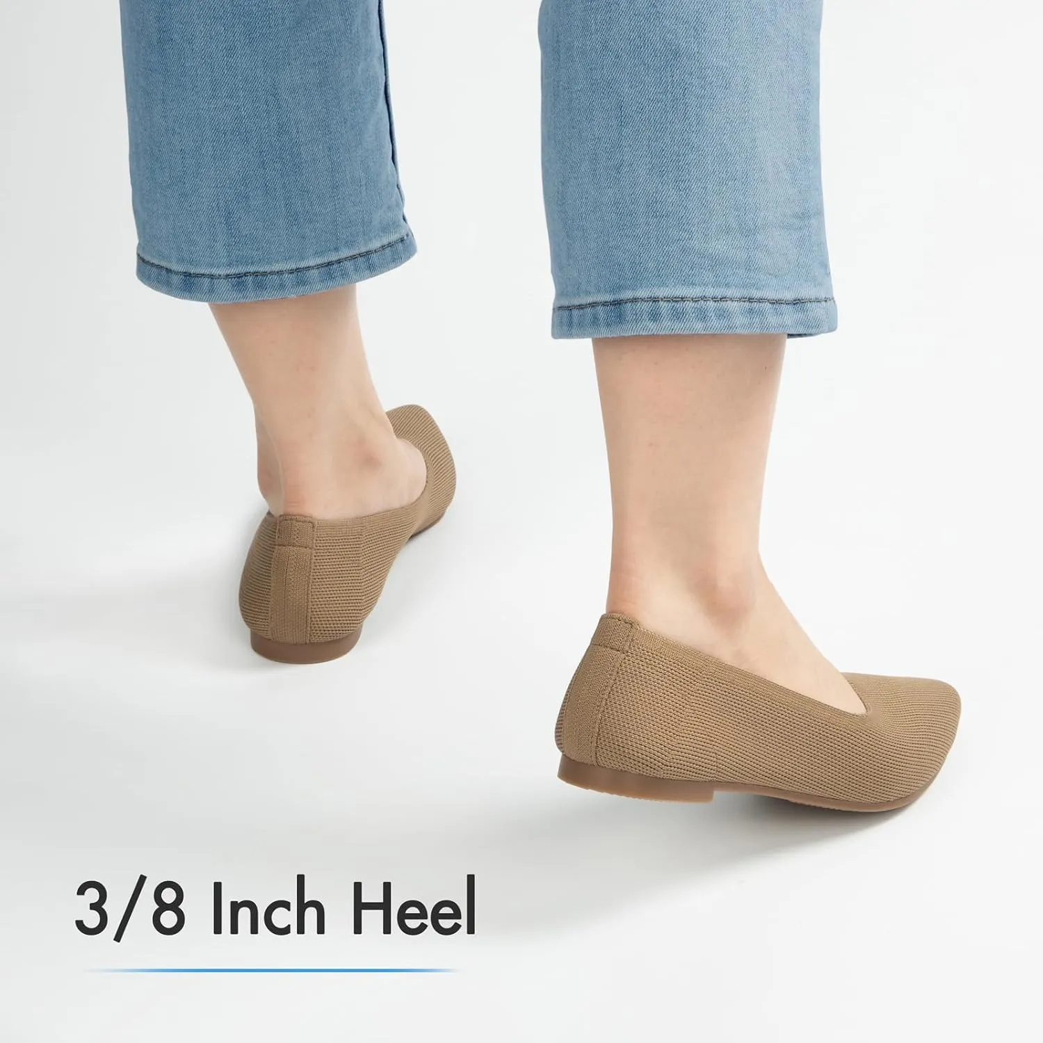 ATHMILE Pointed Toe Flats for Women Dressy Bronze Work Shoes Business Casul Knit Ballet Flats Slip on Office Ladies Comforttable Dress