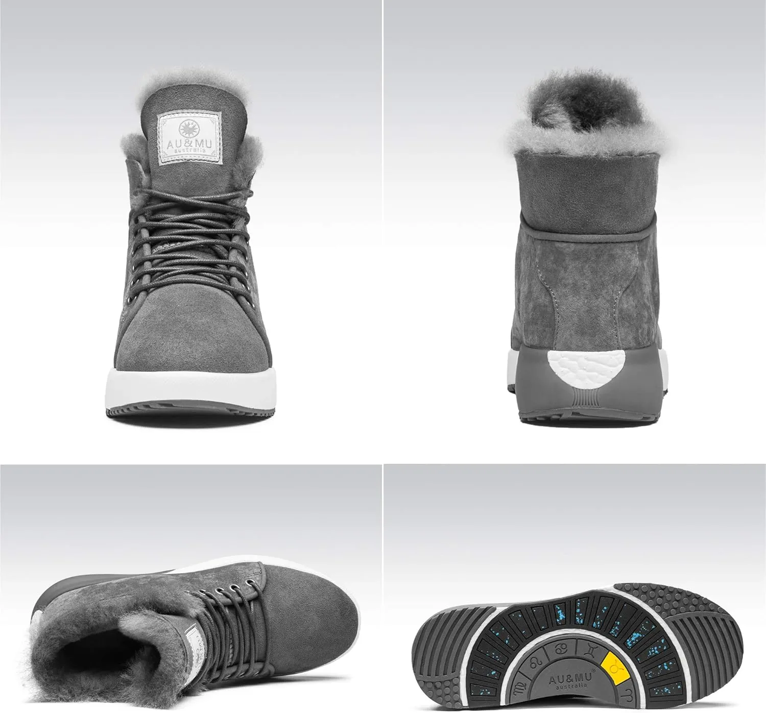 AU&MU Sheepskin Taurus Series Couple Adjustable Short Fur Wool Ankle Snow Winter Boots…