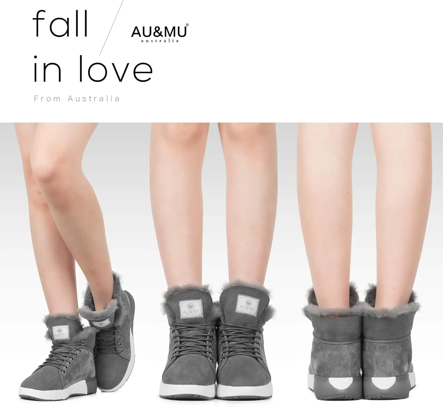 AU&MU Sheepskin Taurus Series Couple Adjustable Short Fur Wool Ankle Snow Winter Boots…
