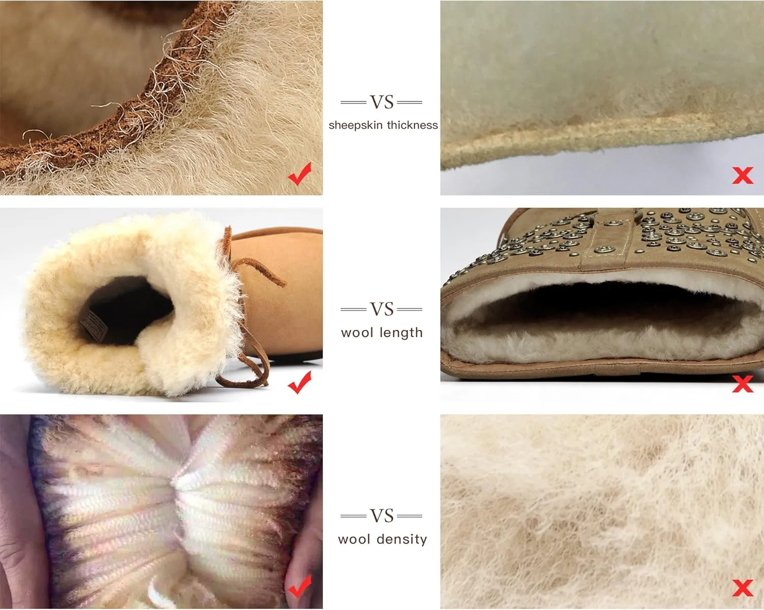 AU&MU Sheepskin Taurus Series Couple Adjustable Short Fur Wool Ankle Snow Winter Boots…