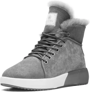 AU&MU Sheepskin Taurus Series Couple Adjustable Short Fur Wool Ankle Snow Winter Boots…