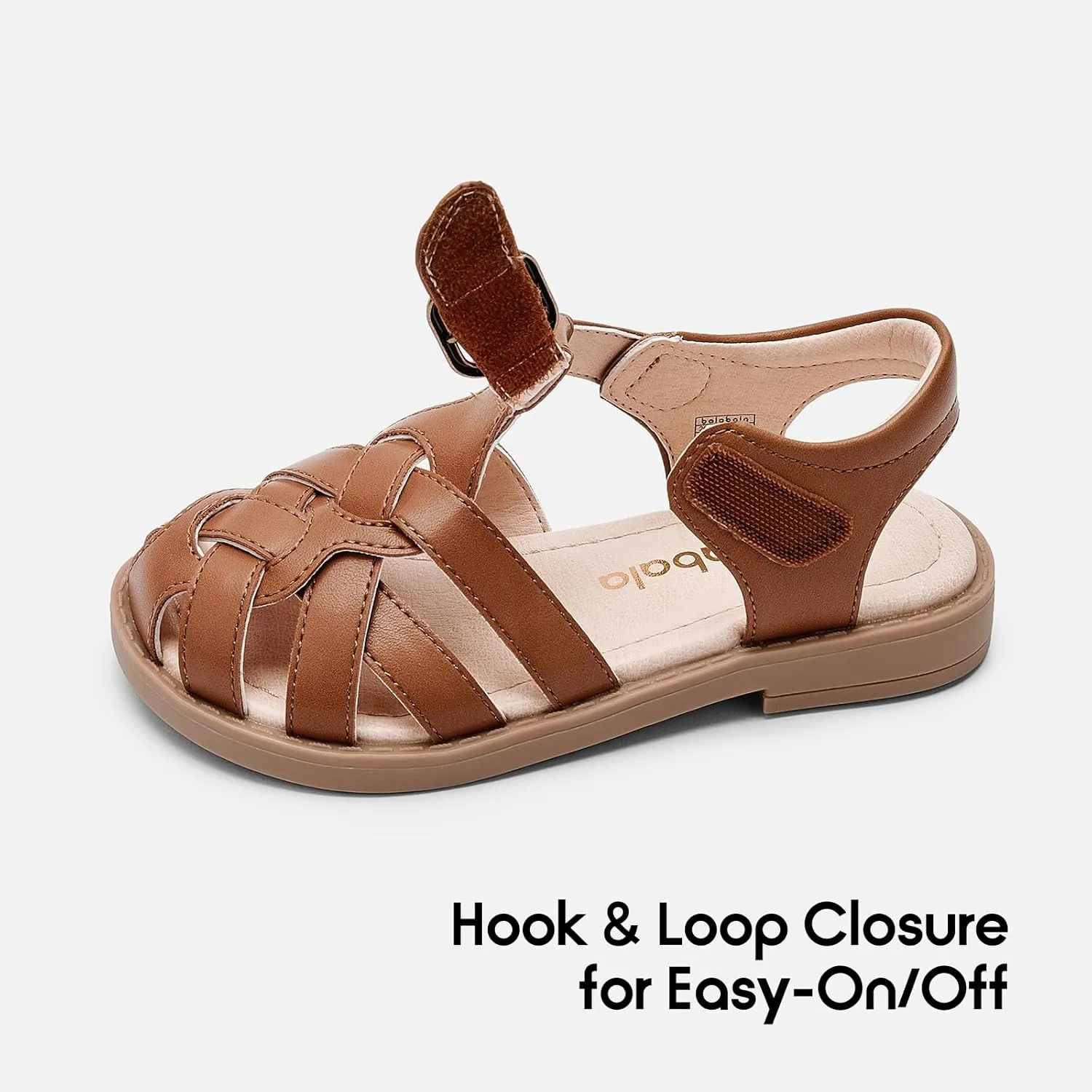 Balabala Toddler Girls Gladiator Sandals Flat Princess Ankle Shoes Soft Cozy Summer Water Shoes Hook and Loop