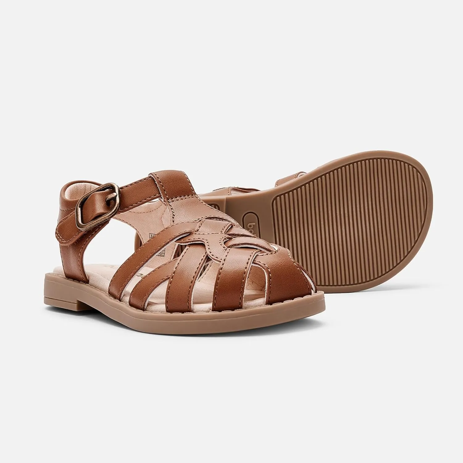 Balabala Toddler Girls Gladiator Sandals Flat Princess Ankle Shoes Soft Cozy Summer Water Shoes Hook and Loop
