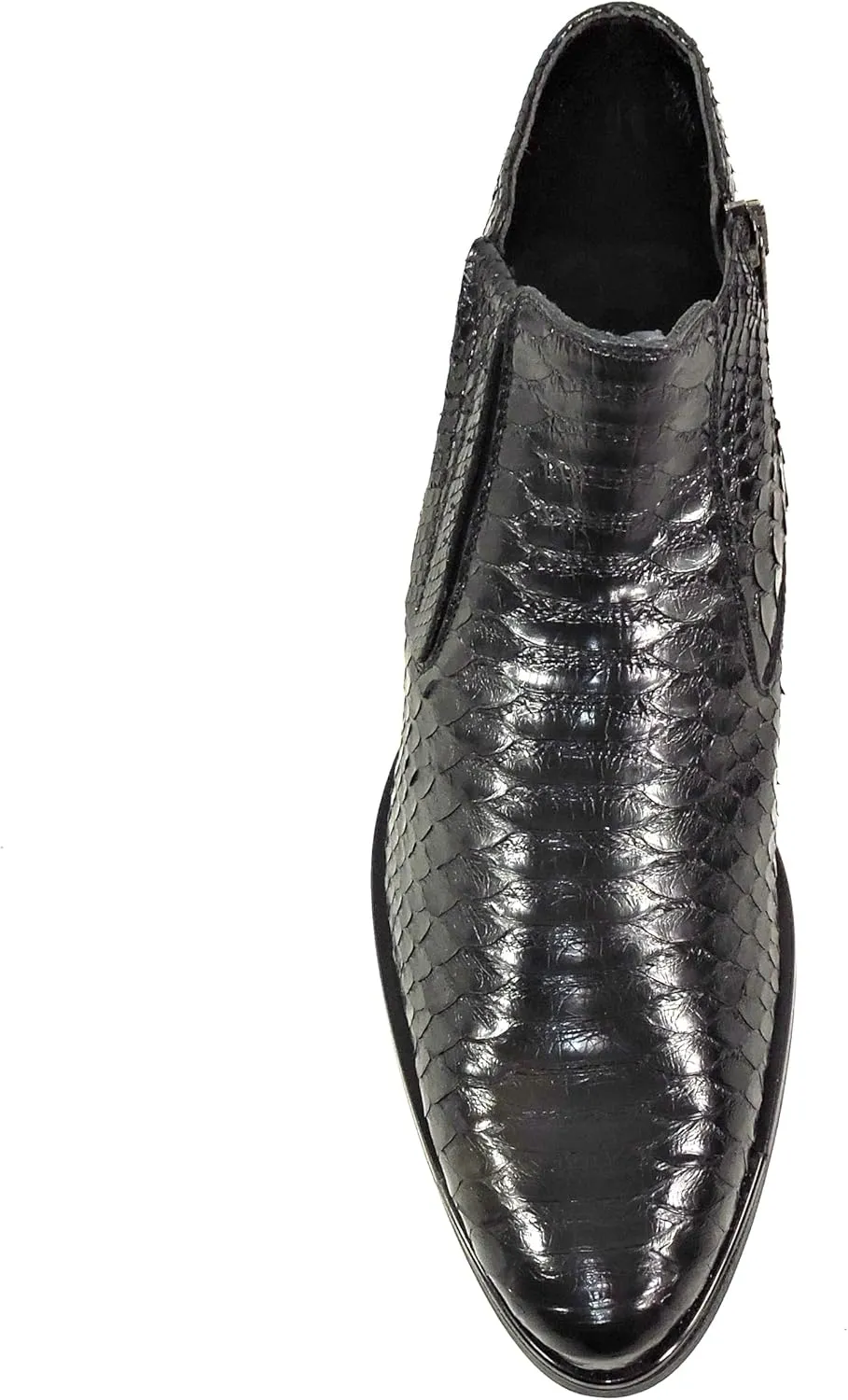 Baldinini Men's Special Pattern Leather Ankle Boots, Black, Comfort Winter Bootie