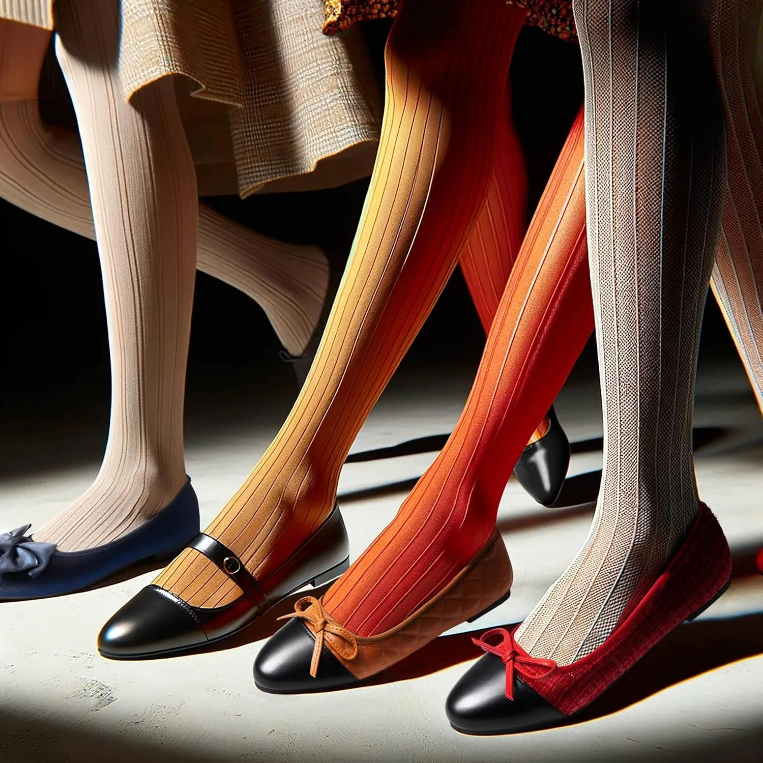 Ballet Flats for Women;Round Toe Mary Jane;Soft Leather Geometric Patterns Dressy Flats;Bowknot Slip on Women Shoes