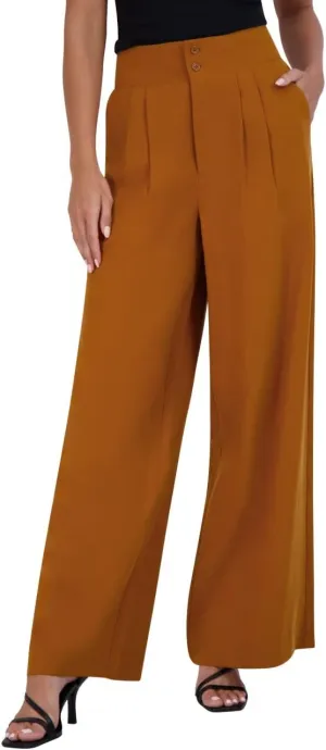 BCBGeneration Women's Wide Leg Pant Pleated Pocket Trouser