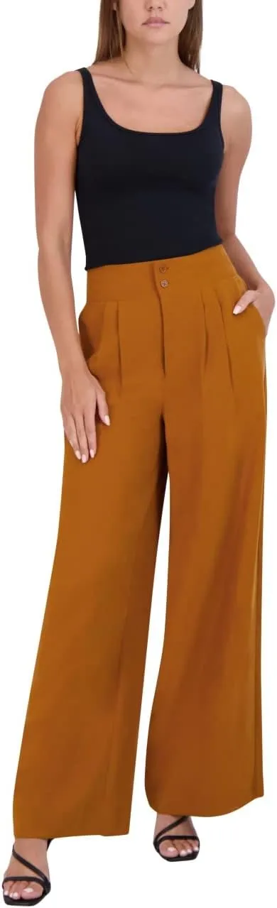 BCBGeneration Women's Wide Leg Pant Pleated Pocket Trouser