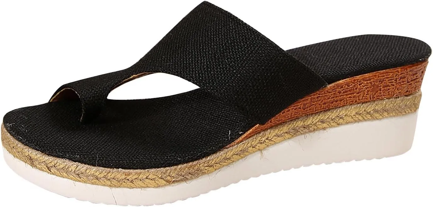Beach Sandals for Woman Casual Summer Flip Flops Clip Toe Flat Sandal White Platform Hiking Workout Shoes