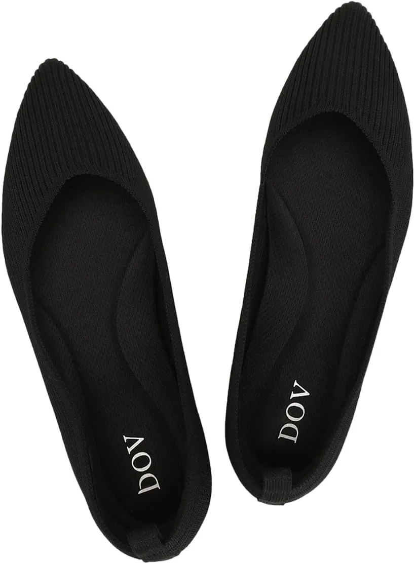 Bealin Womens Flats Dressy Pointed Toe Knit Ballet Shoes Confortable Women Soft Flats Shoes Slip On Loafer Shoes