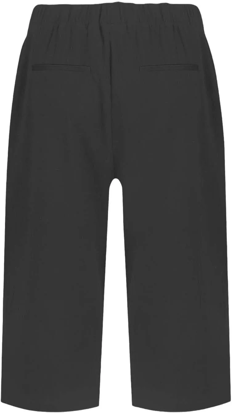 Bermuda Shorts for Women Knee Length Cotton Linen Casual Summer Capri Pants Lightweight Wide Leg Beach Short with Pockets