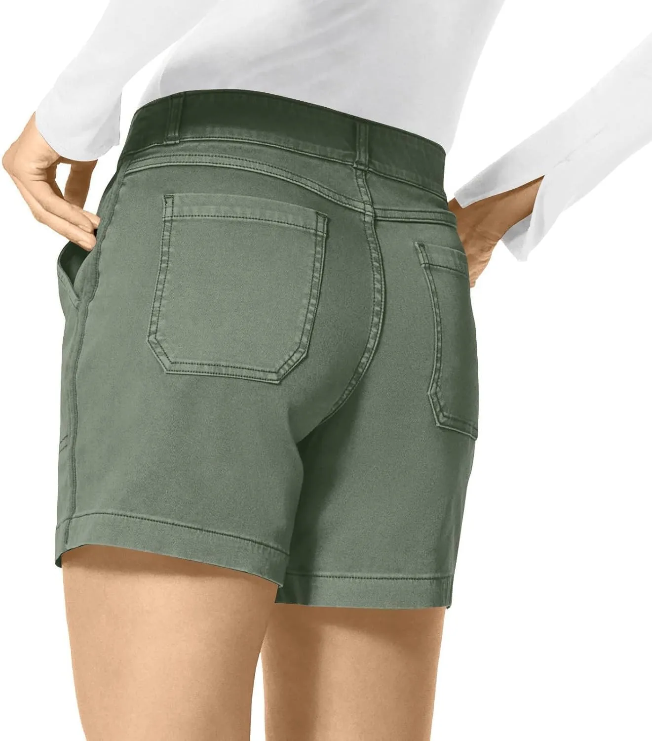 Bermuda Shorts for Women Trendy 2025 Casual Summer High Waisted Chino Shorts Straight Leg Hiking Vacation Outfits