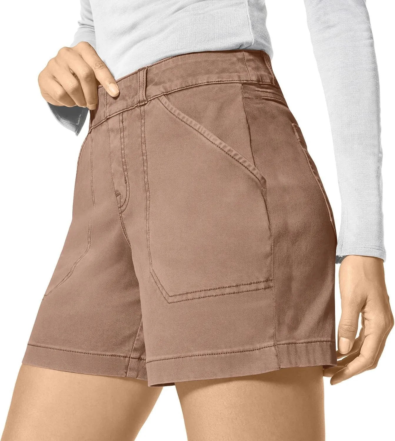 Bermuda Shorts for Women Trendy 2025 Casual Summer High Waisted Chino Shorts Straight Leg Hiking Vacation Outfits