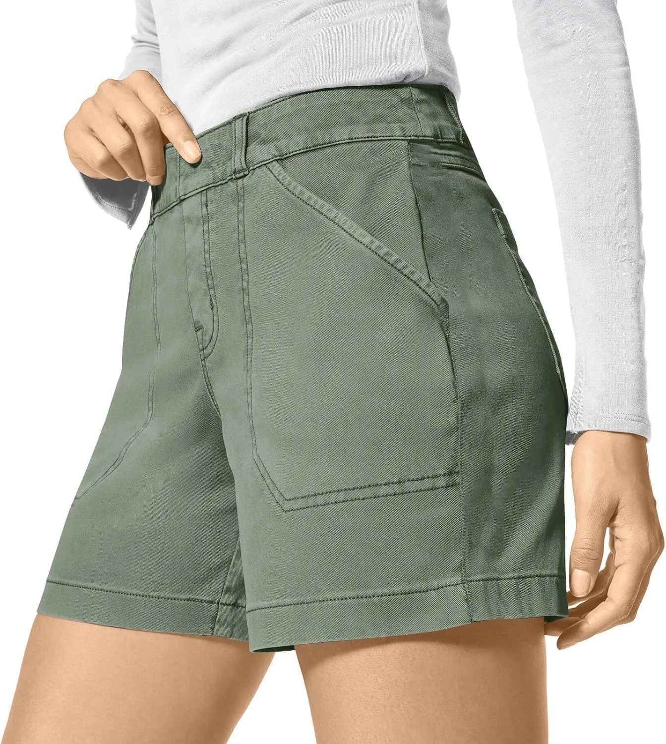 Bermuda Shorts for Women Trendy 2025 Casual Summer High Waisted Chino Shorts Straight Leg Hiking Vacation Outfits