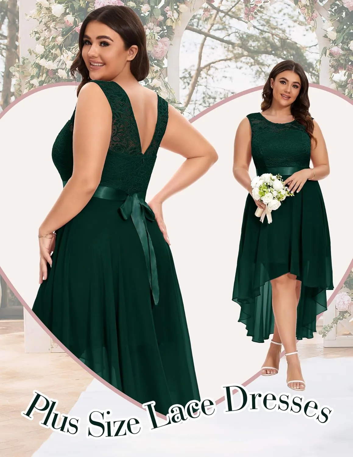 BeryLove Cocktail Prom Dresses 2025 Formal Wedding Guest Dresses Sleeveless Lace High Low Homecoming Dress