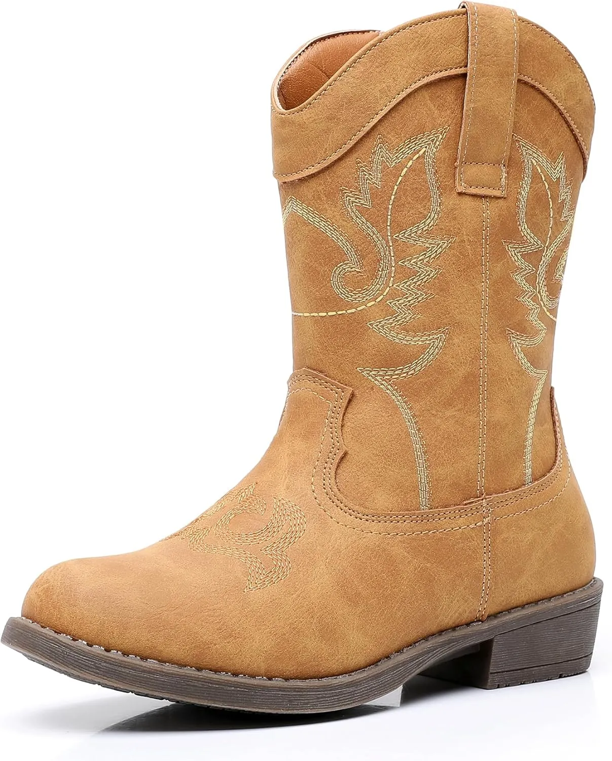 Blikcon Kids Cowboy Boots Girls Mid Calf Western Cowgirl Boots Side Zipper (Toddler/Little Kid/Big Kid)