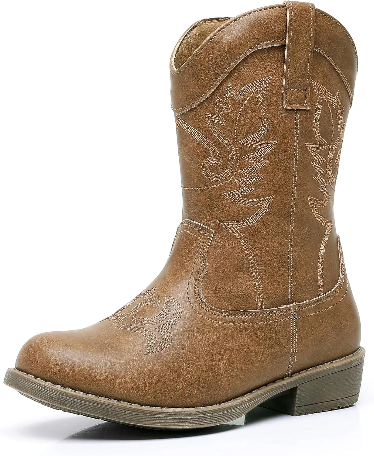Blikcon Kids Cowboy Boots Girls Mid Calf Western Cowgirl Boots Side Zipper (Toddler/Little Kid/Big Kid)
