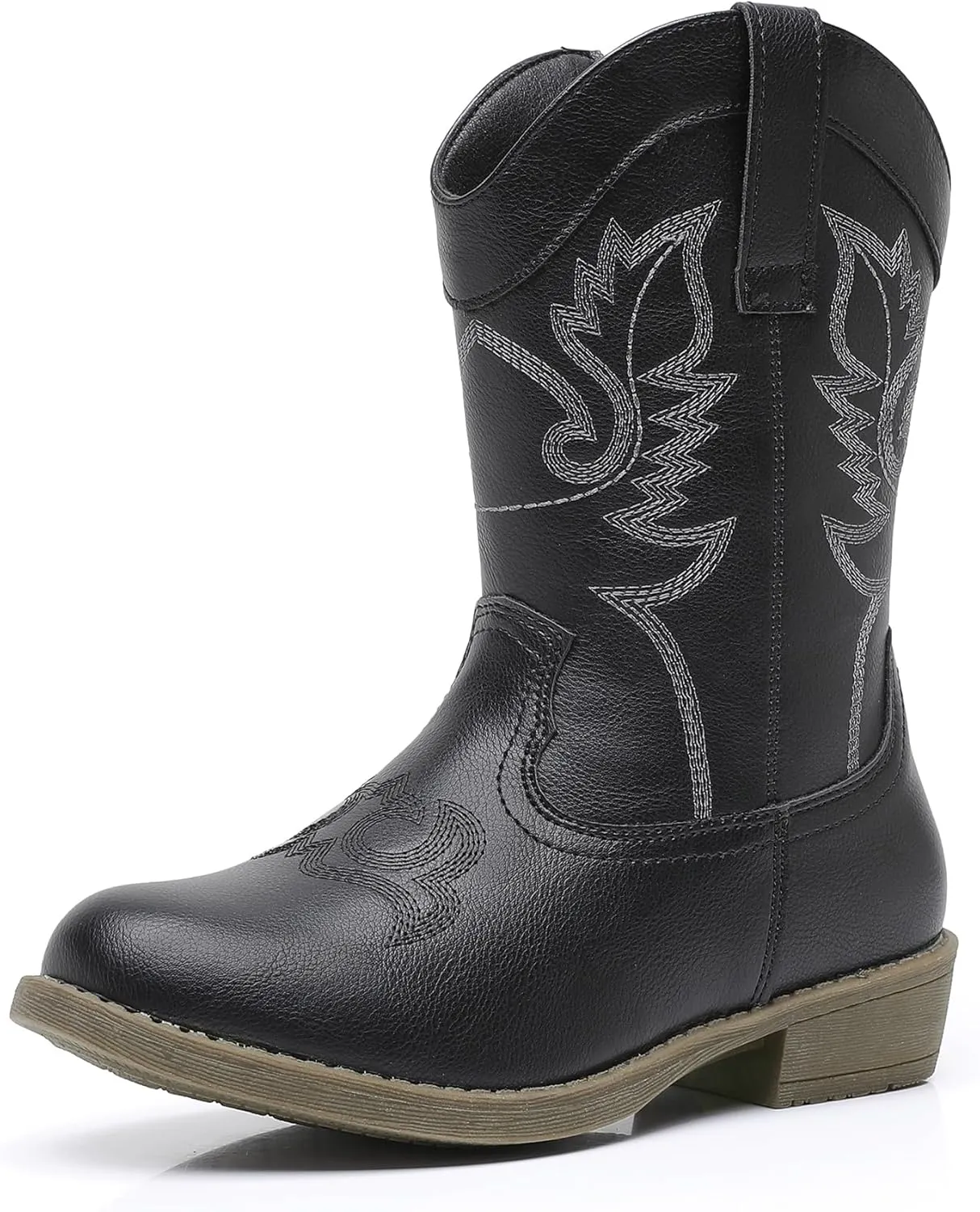 Blikcon Kids Cowboy Boots Girls Mid Calf Western Cowgirl Boots Side Zipper (Toddler/Little Kid/Big Kid)