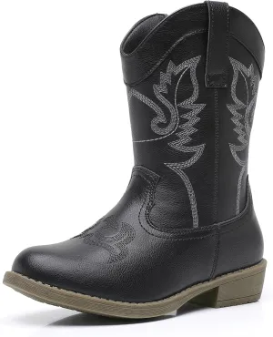 Blikcon Kids Cowboy Boots Girls Mid Calf Western Cowgirl Boots Side Zipper (Toddler/Little Kid/Big Kid)