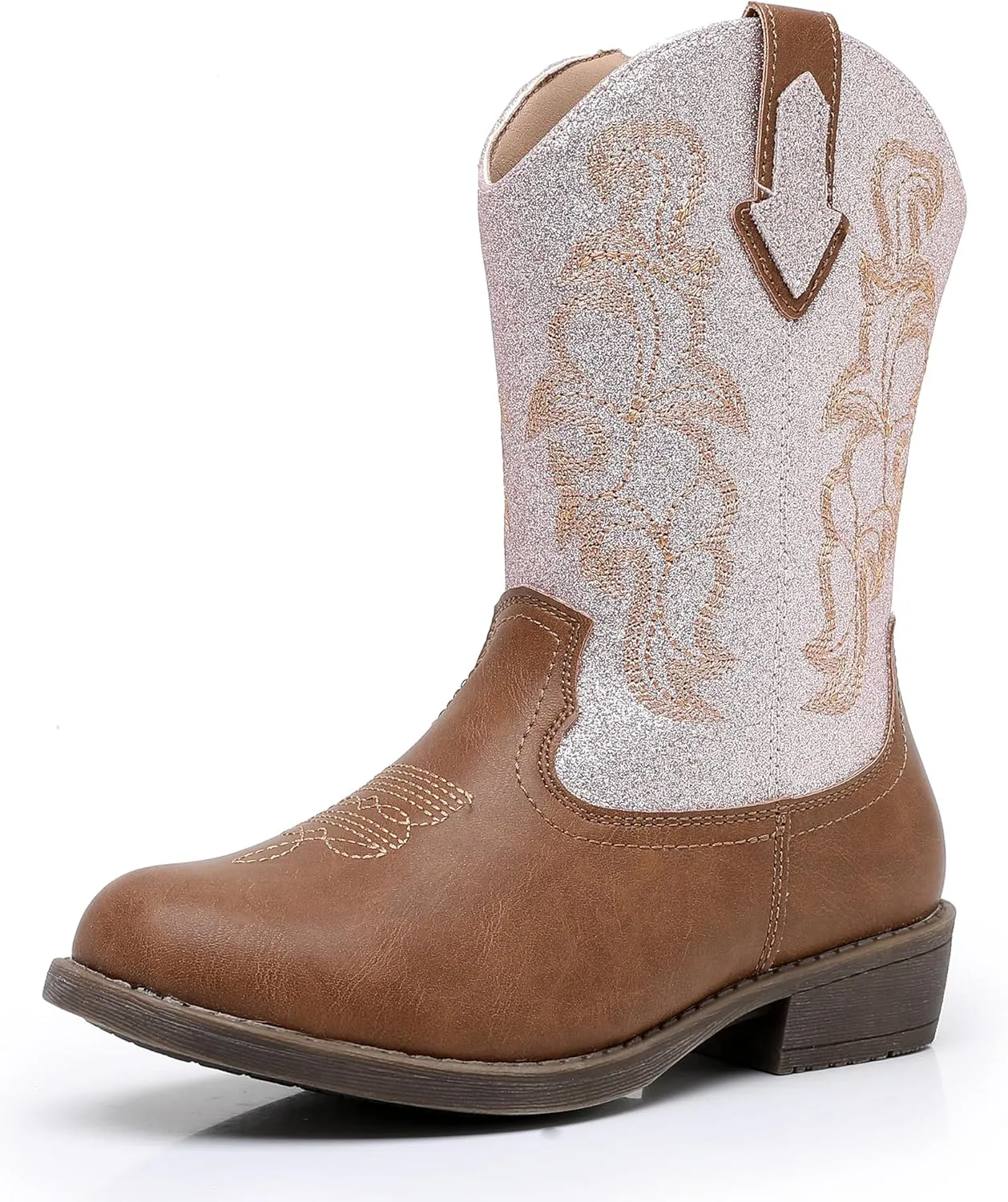 Blikcon Kids Cowboy Boots Girls Mid Calf Western Cowgirl Boots Side Zipper (Toddler/Little Kid/Big Kid)