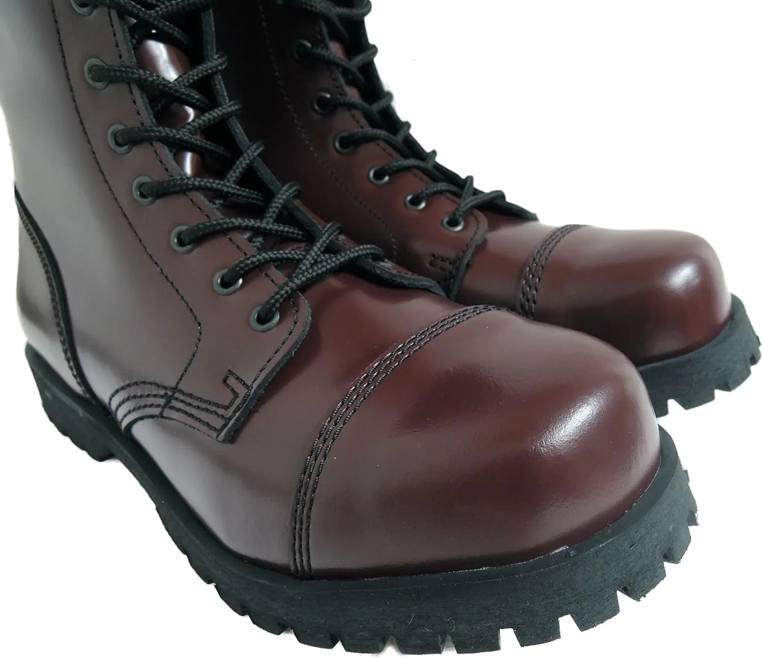Boots & Braces England Men´s 10 Eye Oxblood Steel Toe Rangers