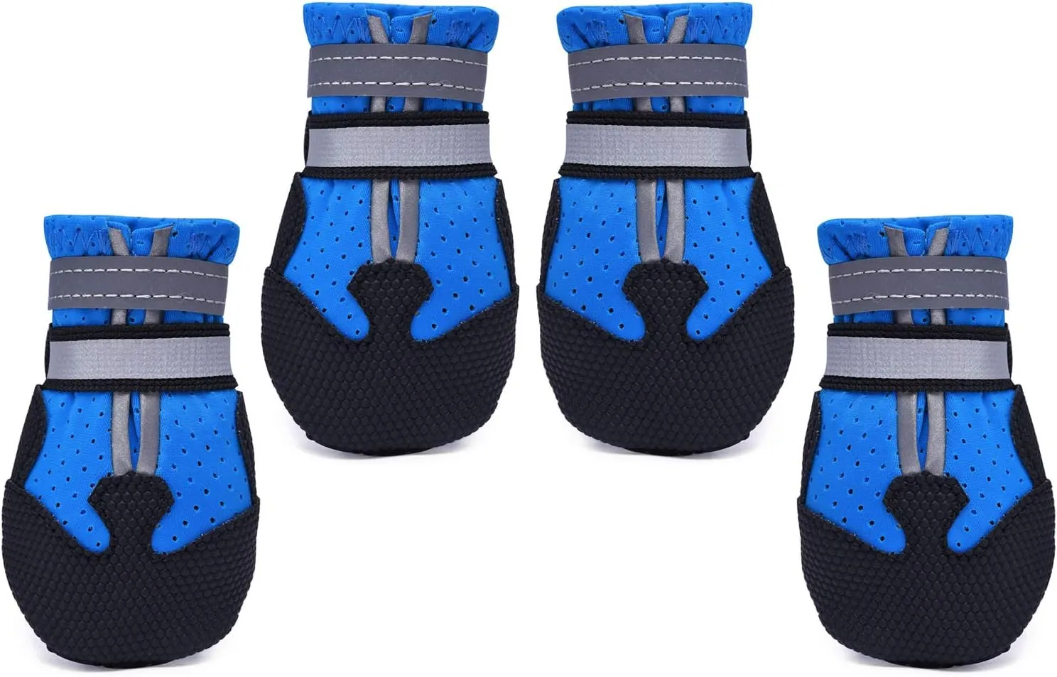 Breathable Dog Boots Nonslip Rubber Sole Dog Shoes for Medium Large Breed Dogs Paw Protectors for Summer Outdoor Hot Pavement (Pack of 4)