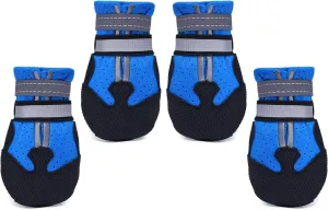 Breathable Dog Boots Nonslip Rubber Sole Dog Shoes for Medium Large Breed Dogs Paw Protectors for Summer Outdoor Hot Pavement (Pack of 4)