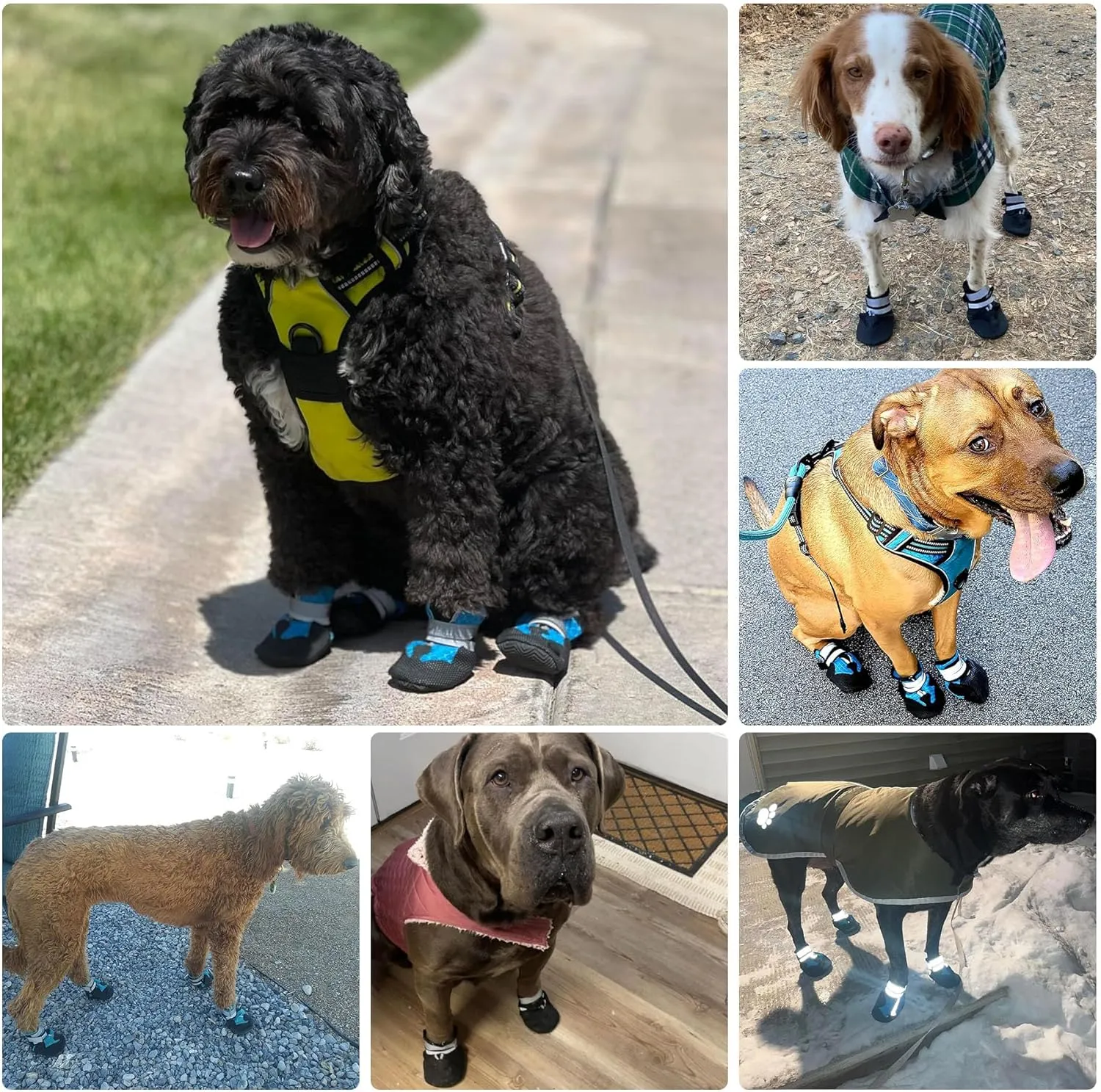 Breathable Dog Boots Nonslip Rubber Sole Dog Shoes for Medium Large Breed Dogs Paw Protectors for Summer Outdoor Hot Pavement (Pack of 4)