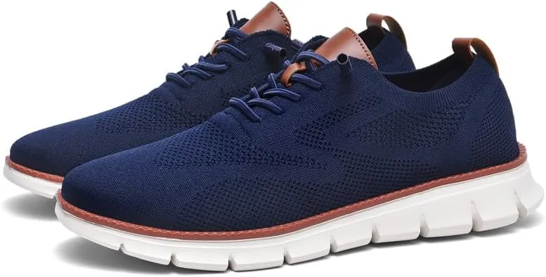 Breeze Shoes for Men Comfortable Oxfords Lace-Up Lightweight Casual Walking wearbreeze Urban Dress Shoes Breathable Upper