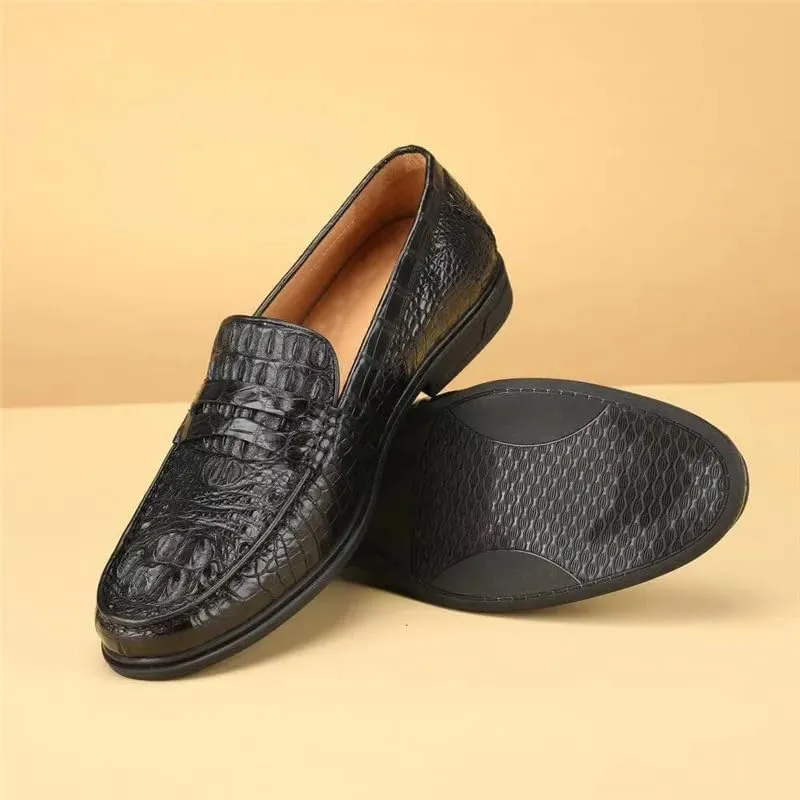 Business Casual Style Authentic Exotic Crocodile Skin Soft Sole Men's Loafers Genuine Alligator Leather Male Slip-on Dress Shoes