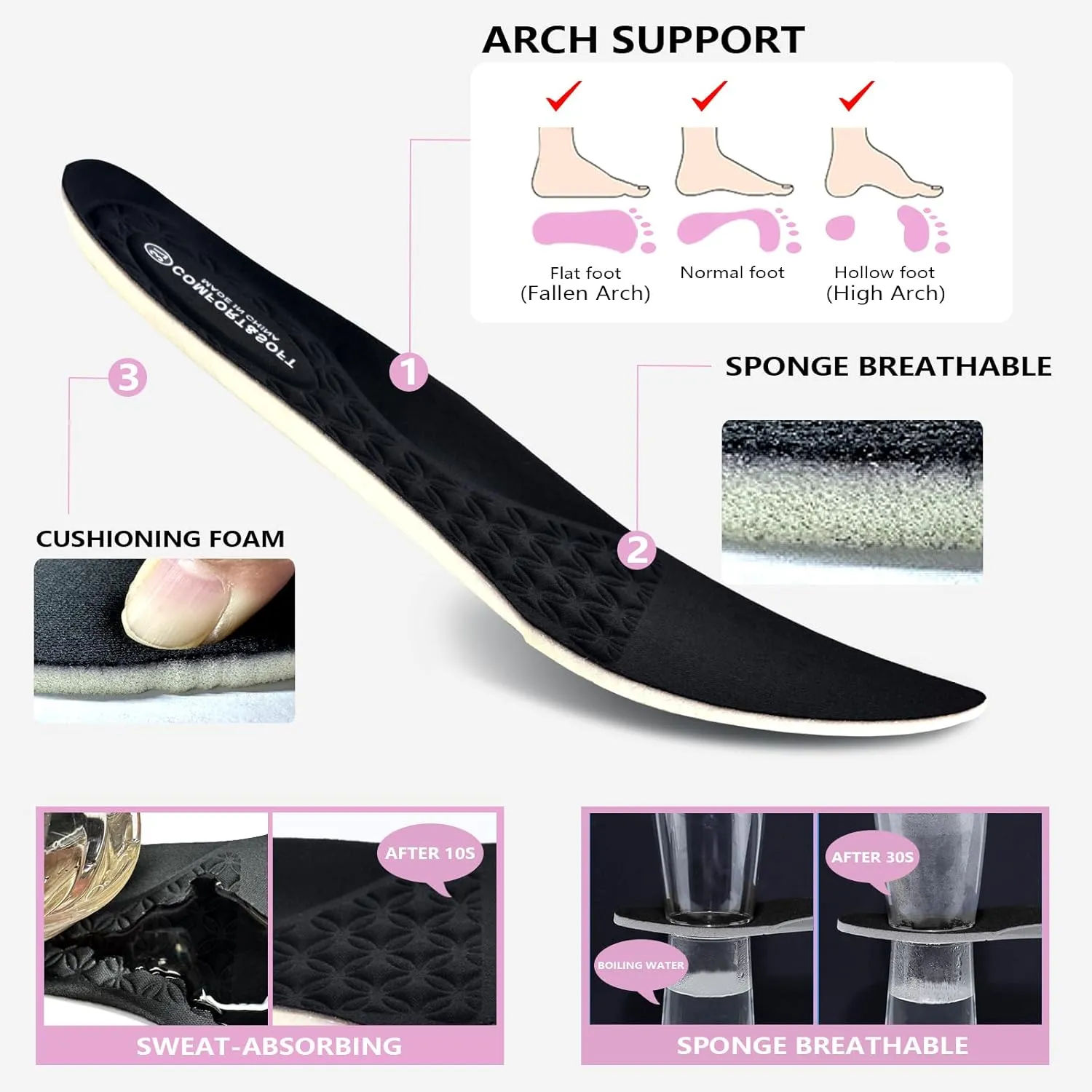 Buyrew Women's Flats Pointed Toe Ballet Shoes Knit Dress Shoes Low Wedge Slip On Arch Support Walking Office Business Flats